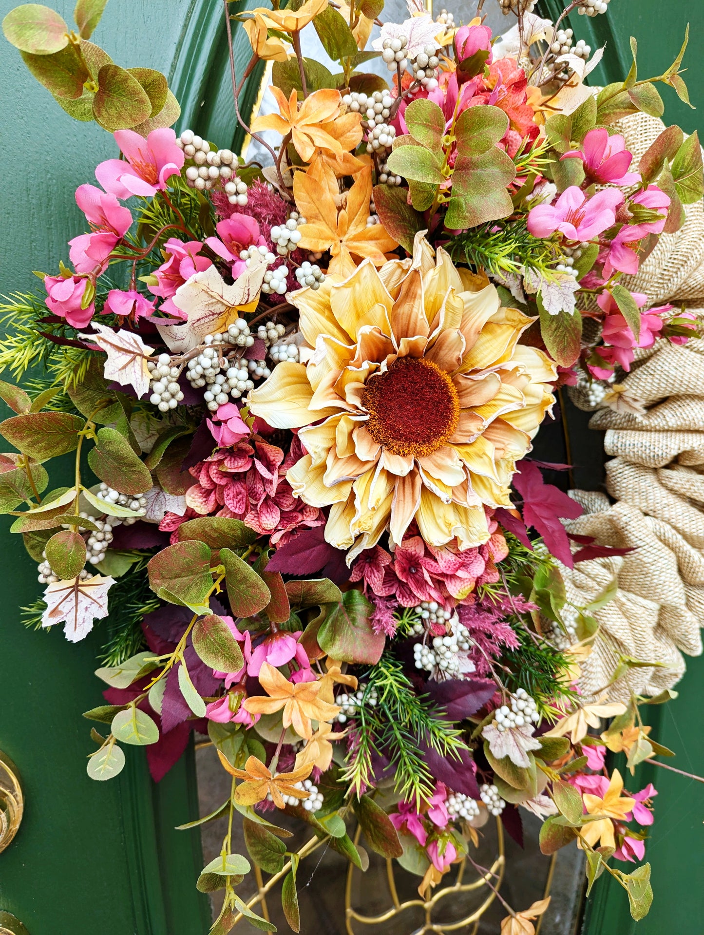 Sunflower Lady Fall Wreath