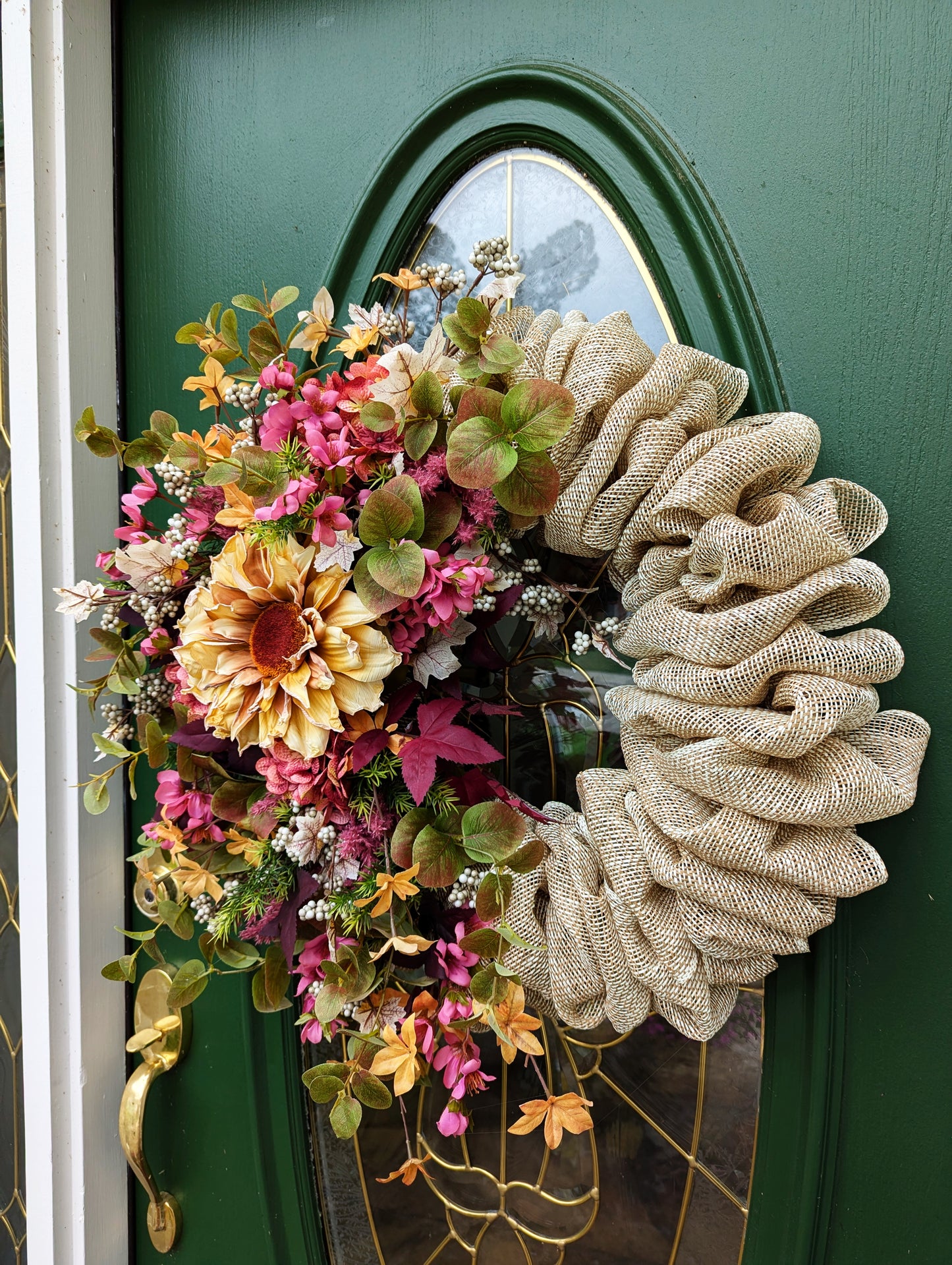 Sunflower Lady Fall Wreath