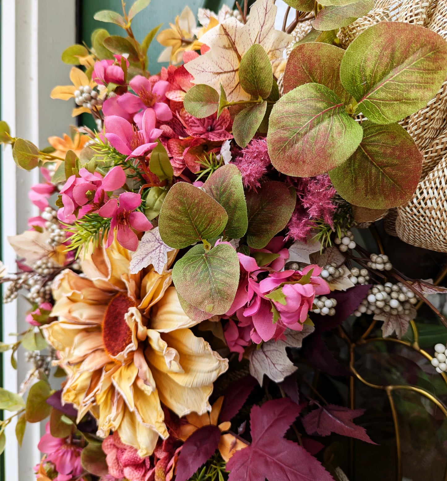 Sunflower Lady Fall Wreath