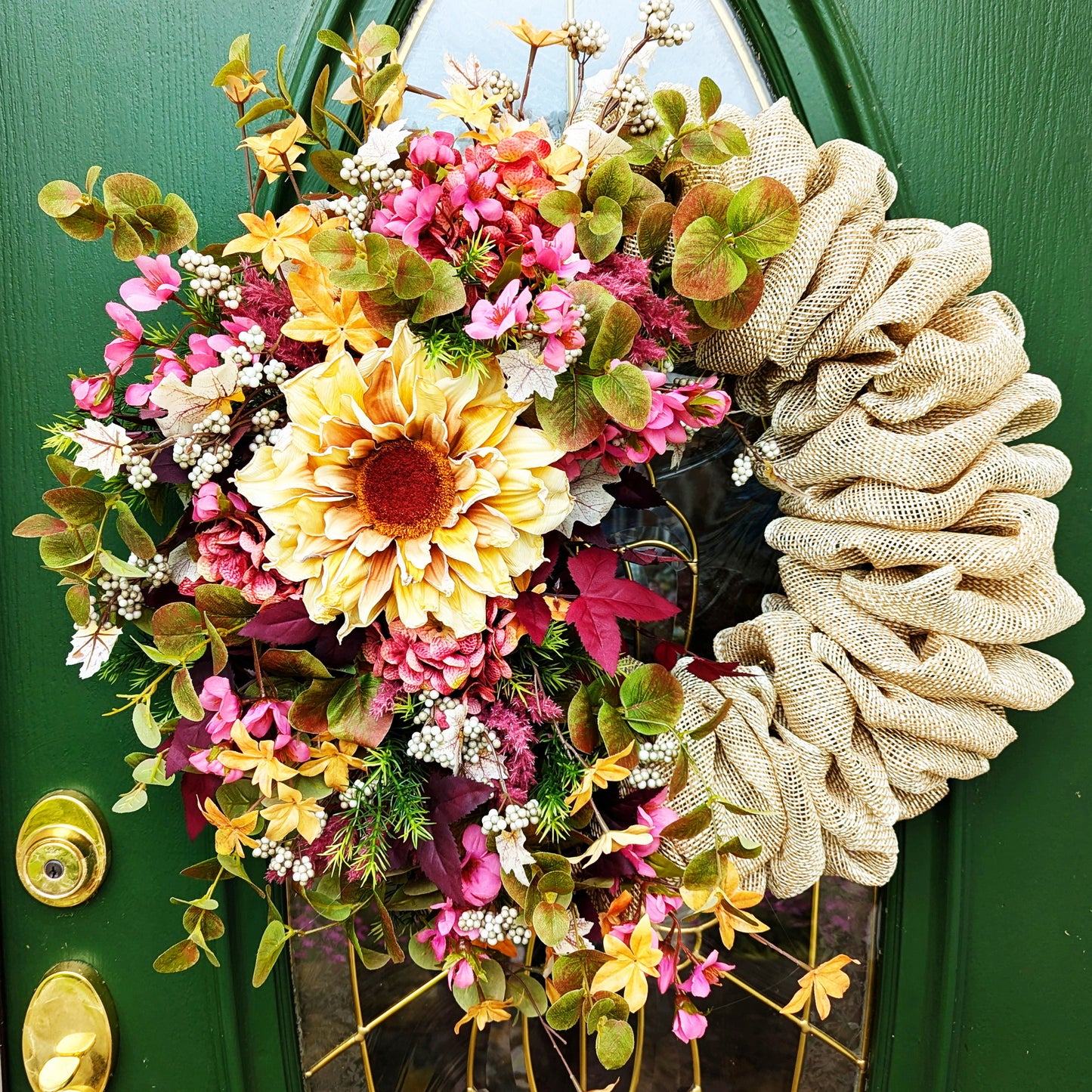 Sunflower Lady Fall Wreath