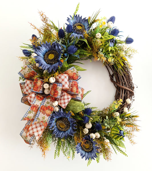 Autumn Blue Serenity Wreath