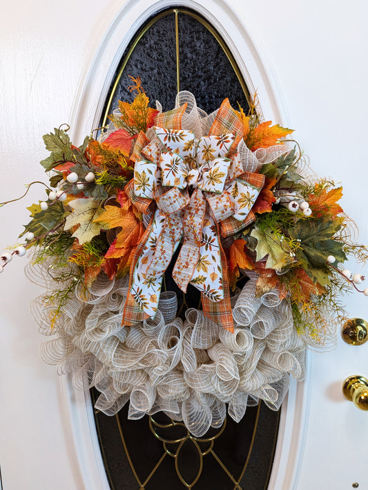Suzianna Deco Mesh Fall Wreath