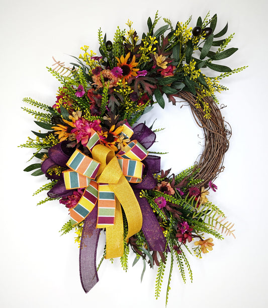 Harvest Blooms Fall Wreath