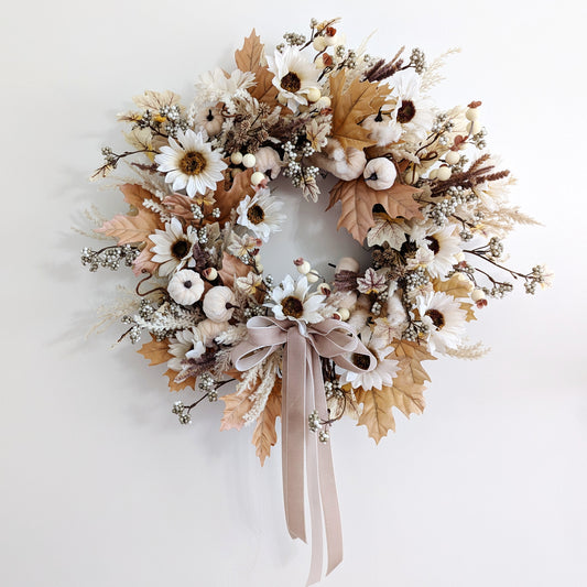 Ivory Elegance Fall Wreath