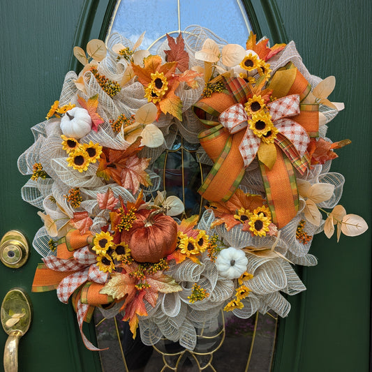 Sweet Autumn Deco Mesh Wreath